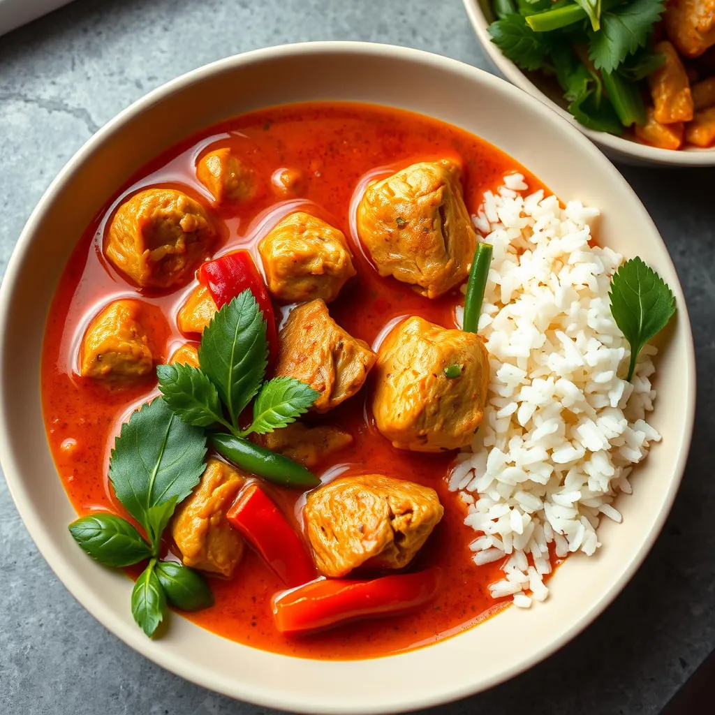 Rotes Thai-Curry mit Hähnchen