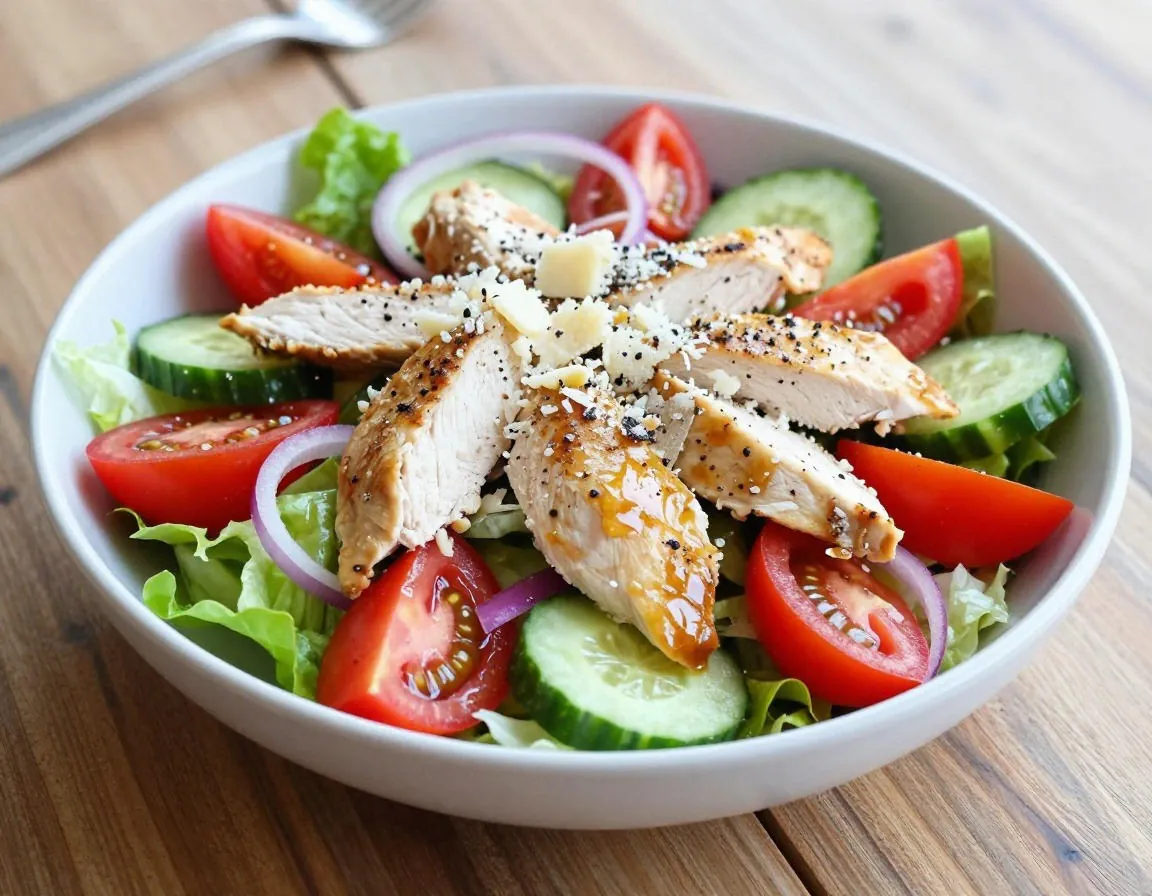 Crisp chicken salad with Parmesan