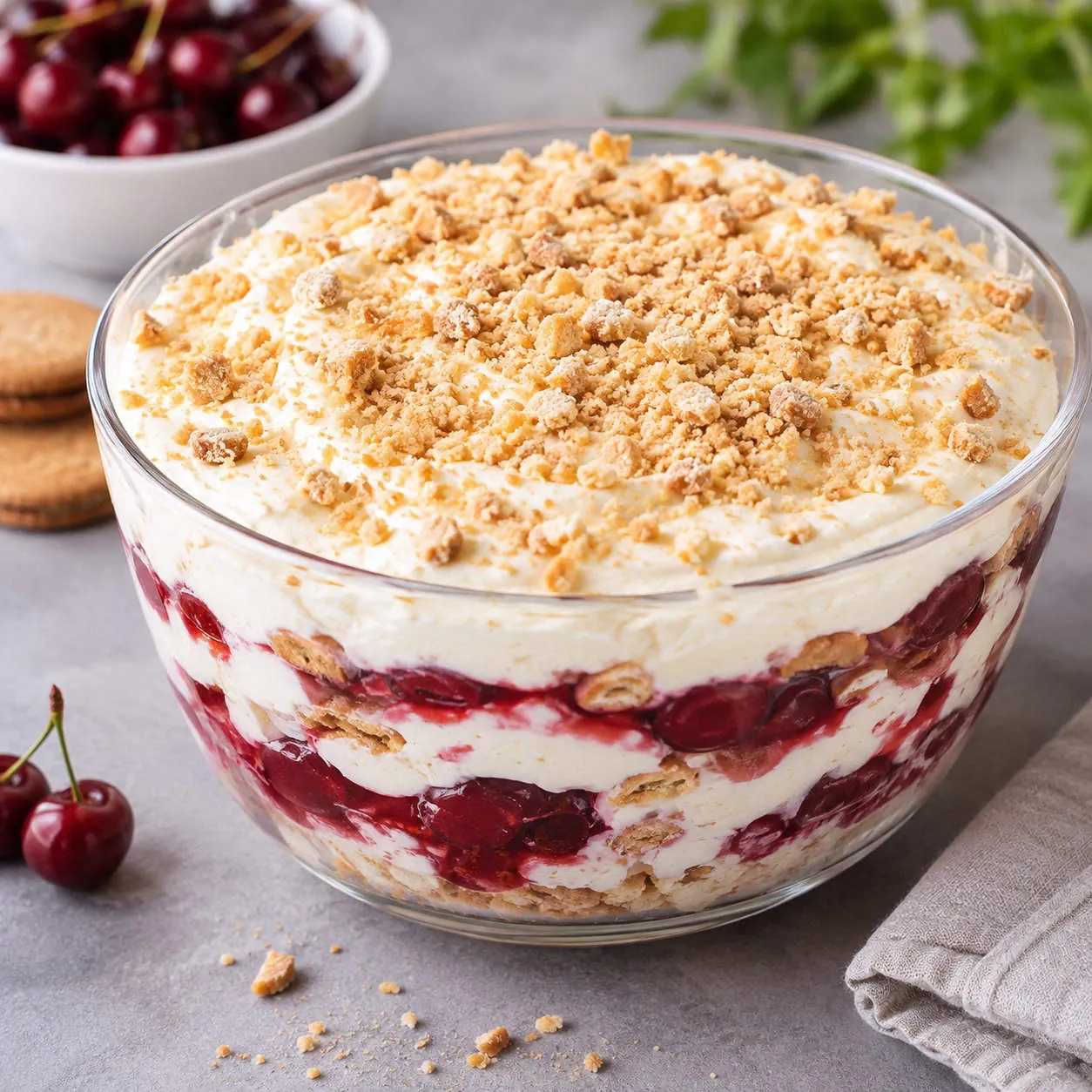 Kirsch-Mascarpone-Dessert mit Prinzenrolle