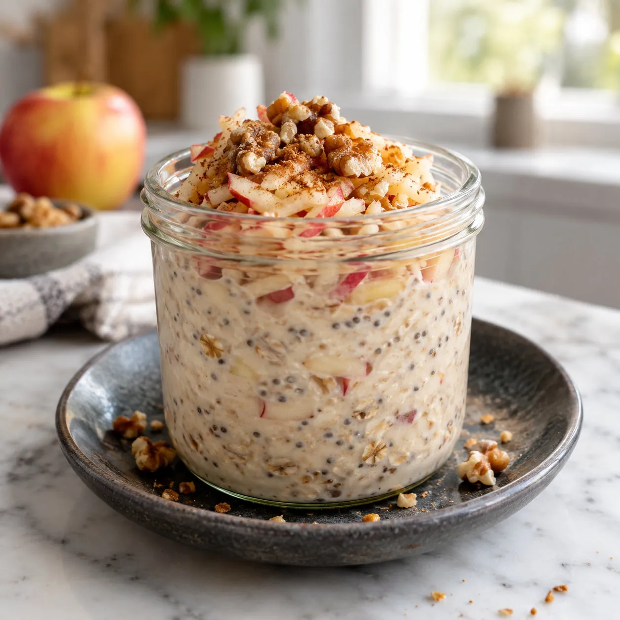Overnight Oats mit Apfel und Zimt