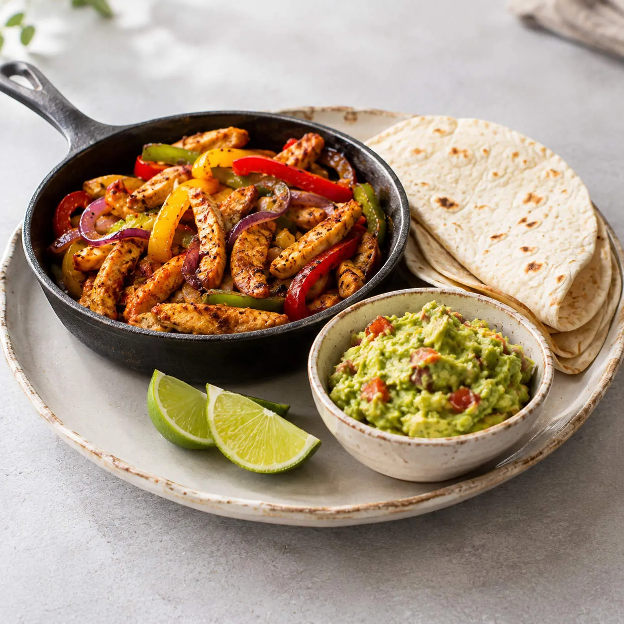 Hähnchen-Fajitas mit Guacamole