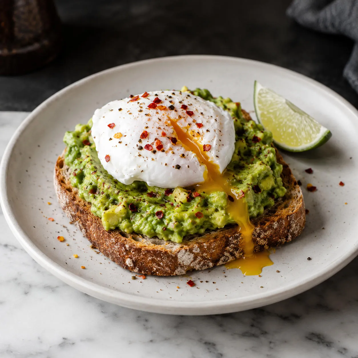 Avocado-Toast mit pochiertem Ei