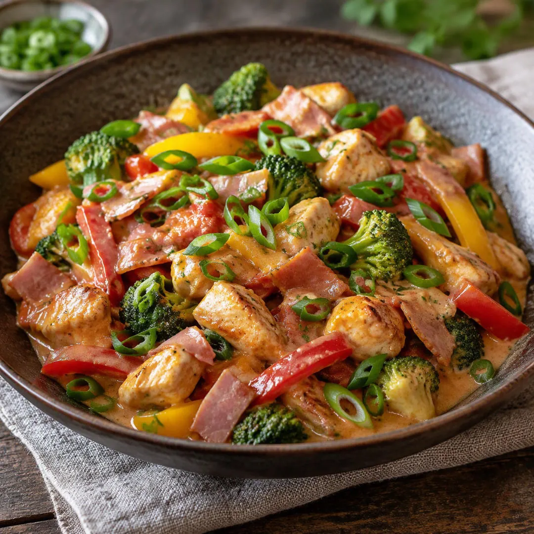 Asiatische Hähnchenpfanne mit Tamari und Prosciutto