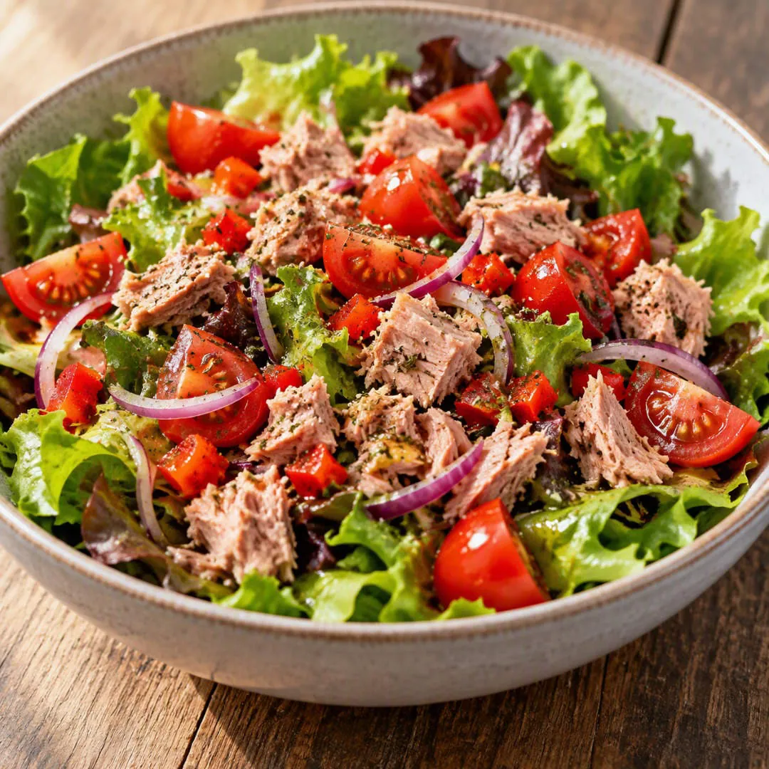 Bunter Thunfischsalat mit Tomaten und Paprika