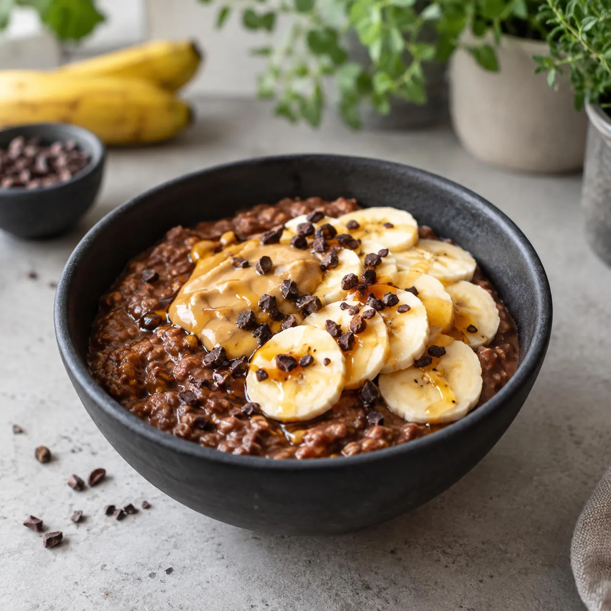 Chocolate banana porridge