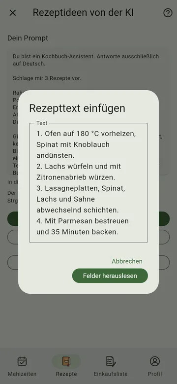 Die Antwort einfügen