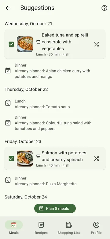 Suggestions for the week