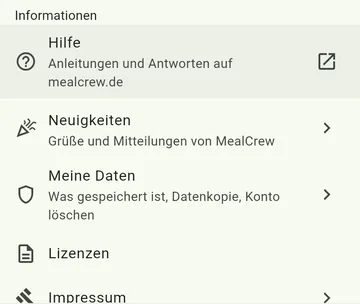 Hilfe und Infos im Profil